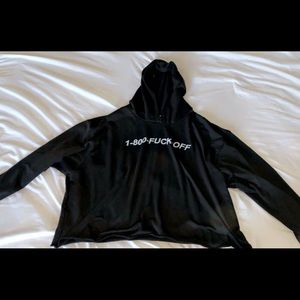Vulgar plus size crop top hoodie